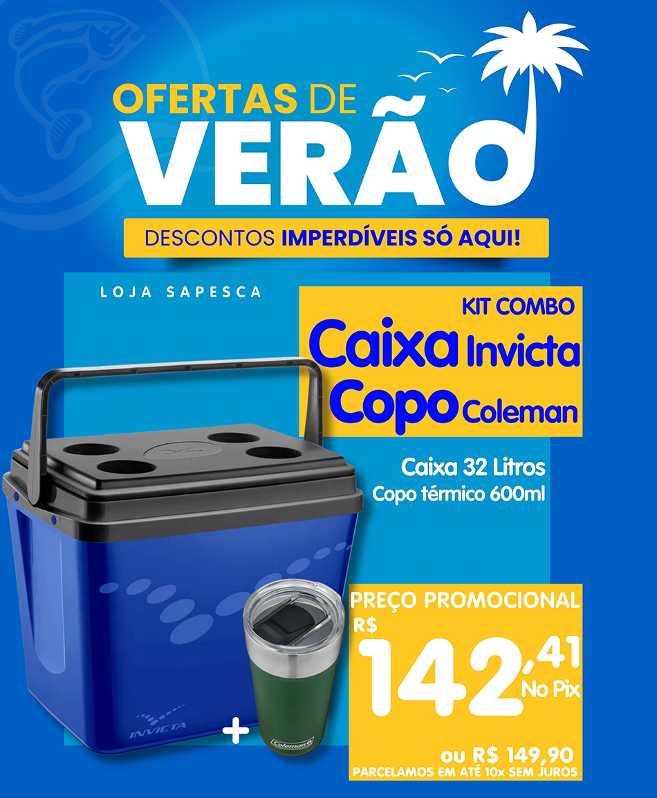 Caixa térmica invicta 32 litros + copo térmico coleman com tampa 600 ml
